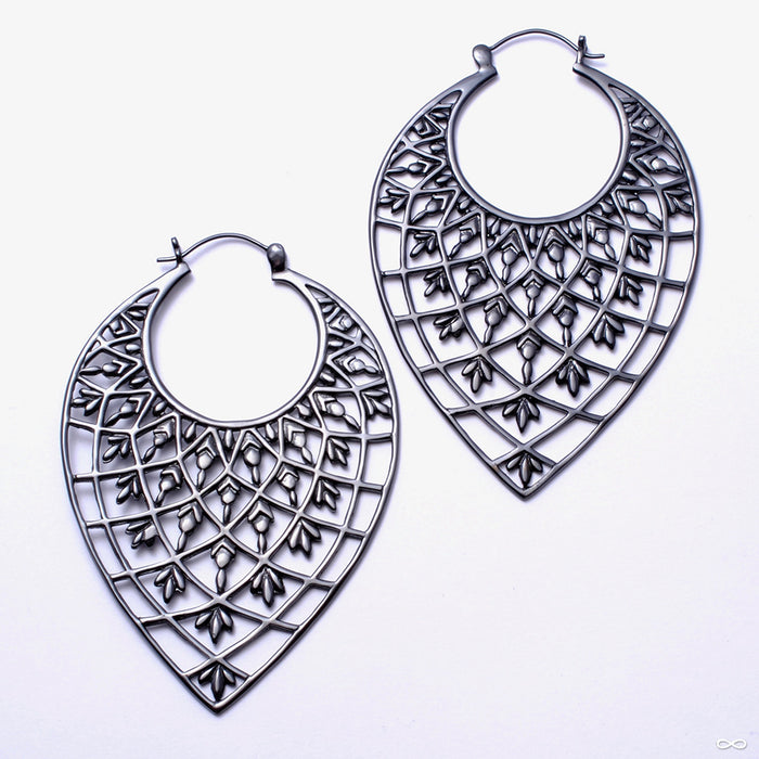 Tear Drop Earrings from Tawapa in Gun Metal