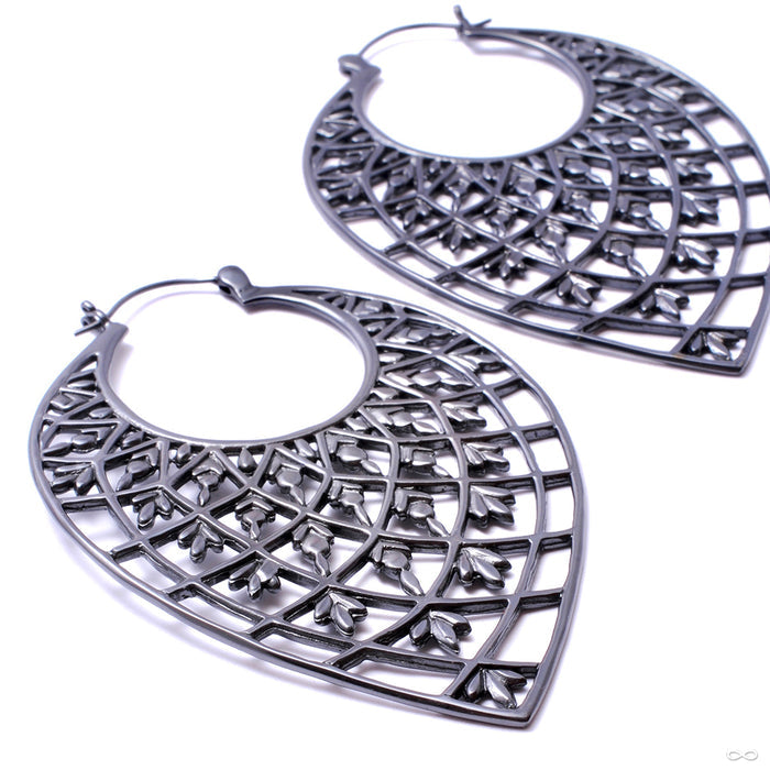 Tear Drop Earrings from Tawapa in Gun Metal