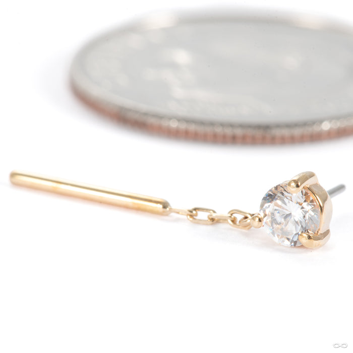 Tease Press-fit End in 14k Yellow Gold with Clear CZ from Modern Mood