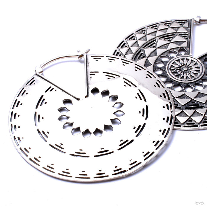 Temple of the Sun from Maya Jewelry in White Brass back view