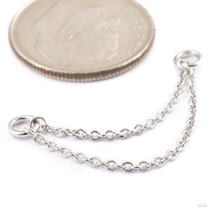 Tethered Double Chain in Gold from Tether Jewelry in 14k White Gold