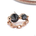 The Upside Down Major with Chain Press-fit End in 14k Rose Gold with Black Diamond from Pupil Hall