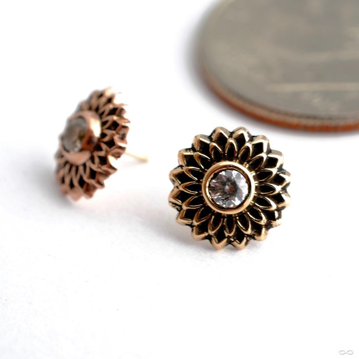 Thrive Press-fit End in Gold from Maya Jewelry with Clear CZ