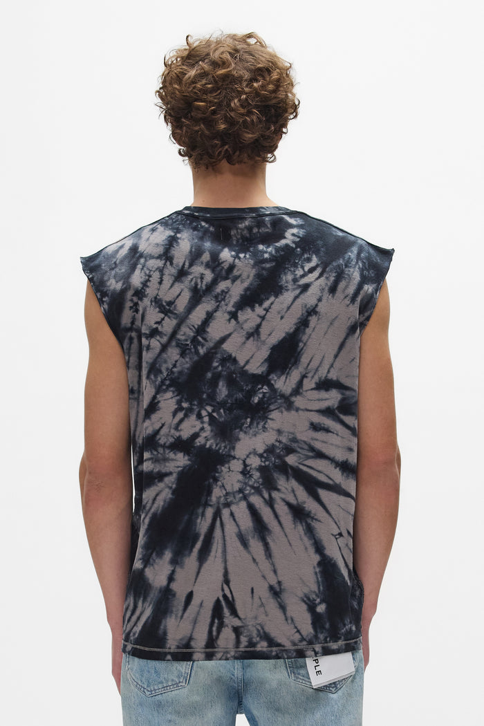 Tie Dye Tank Top regular fit textured jersey in Crystal Fine Rocks, available in sizes XS to 3XL
