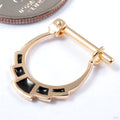Tonali Hinged Ring in Gold from Quetzalli in yellow gold with black enamel