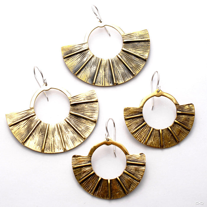 Traditional Fan Earrings from Diablo Organics in Brass