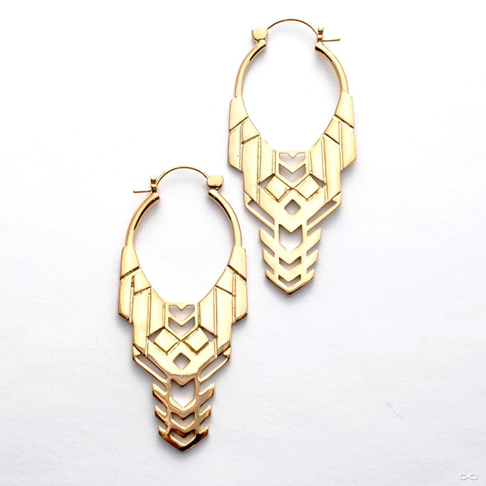 Transformer Earrings from Tawapa in Yellow-gold-plated Brass