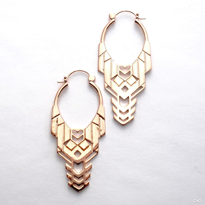 Transformer Earrings from Tawapa in Rose-gold-plated Brass