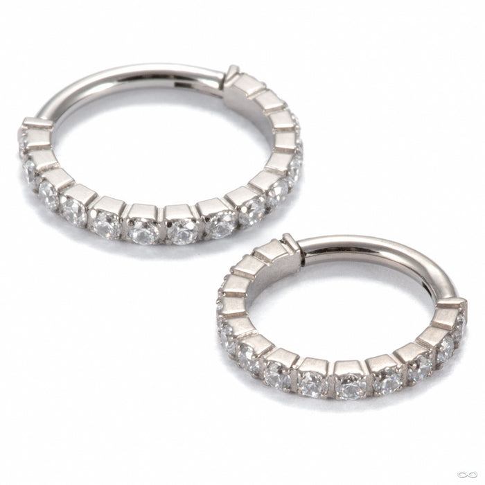 Tread Gem Clicker in Titanium with Clear CZ from Diablo Organics sizing detail