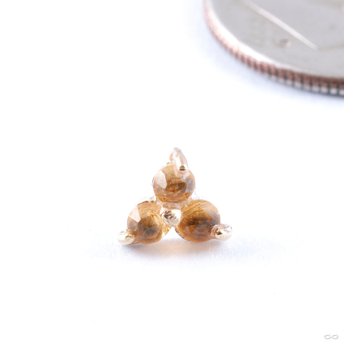 Tri Love Press-fit End in Gold from Quetzalli with citrine