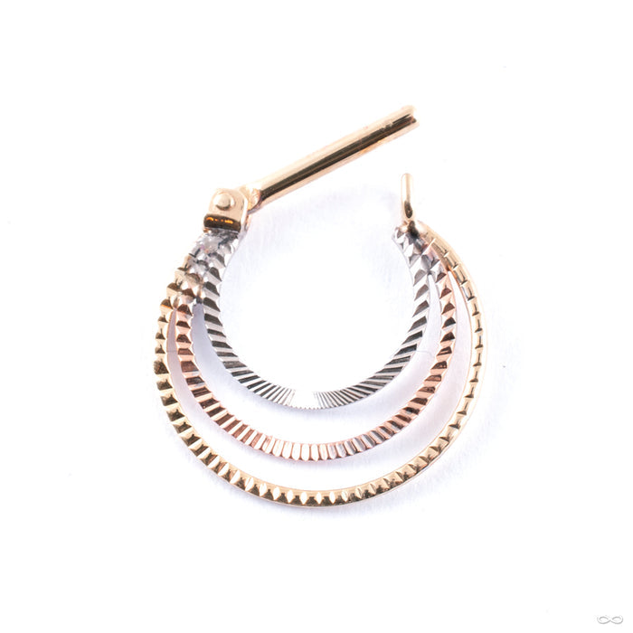 Tri-tone Brilliant Soul Hinged Ring in Gold from Quetzalli
