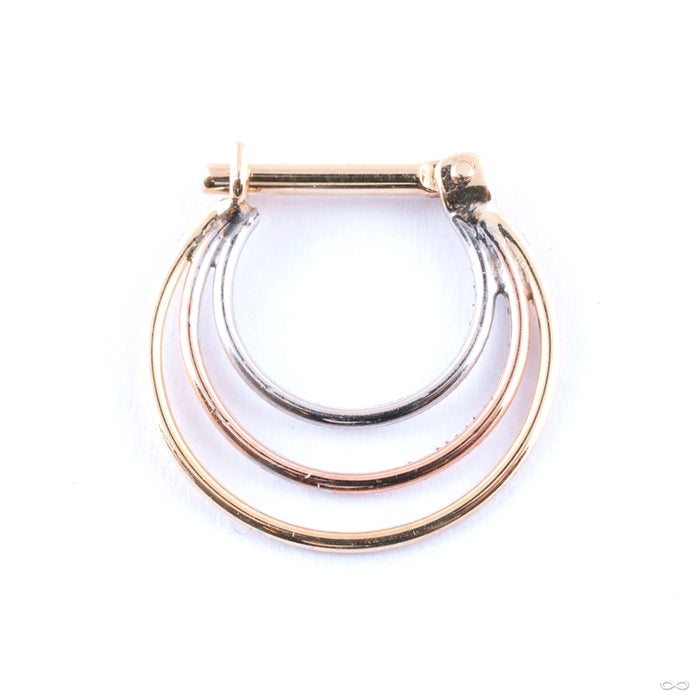 Tri-tone Brilliant Soul Hinged Ring in Gold from Quetzalli back view