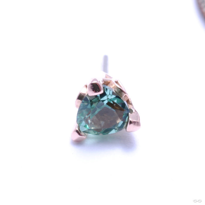 Trillion Scroll Press-fit End in Gold from BVLA with Seafoam Tourmaline