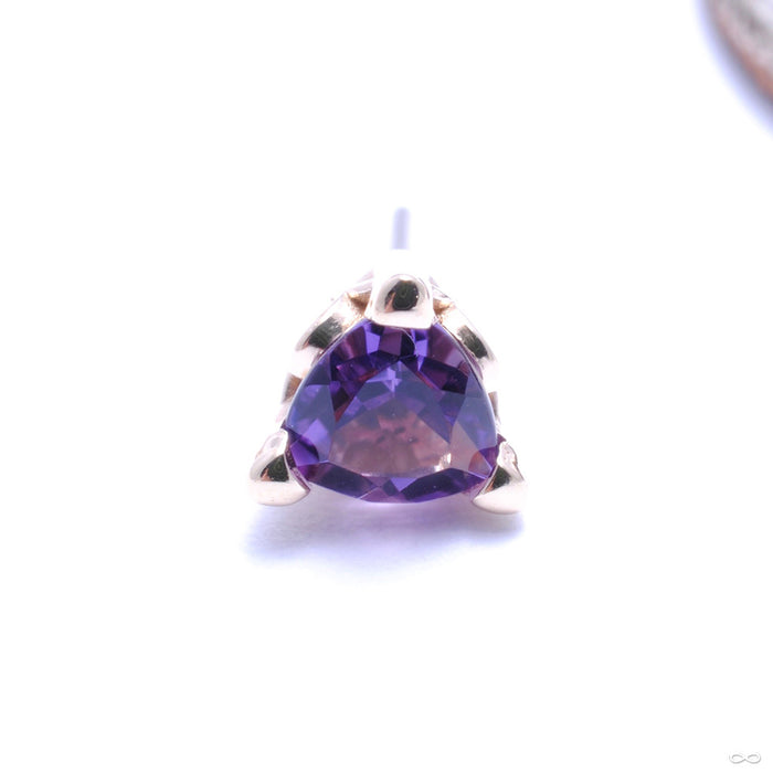 Trillion Scroll Press-fit End in Gold from BVLA with Amethyst