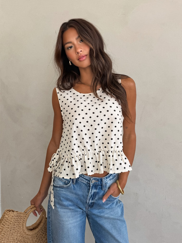 Trinity Polka Dot Top - Stitch And Feather