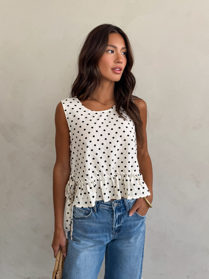 Trinity Polka Dot Top - Stitch And Feather
