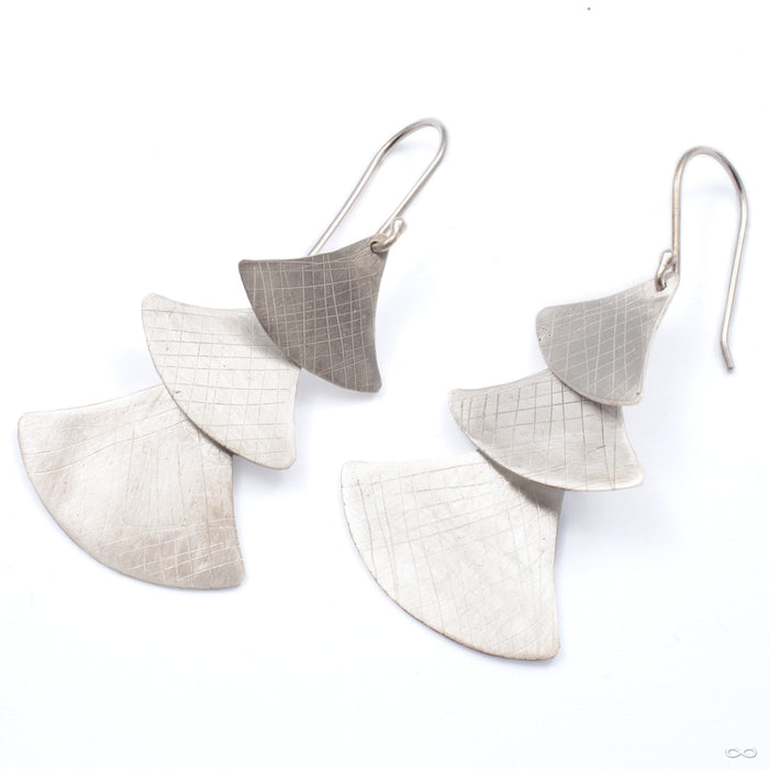 Triple Cascading Earrings from Diablo Organics in silver