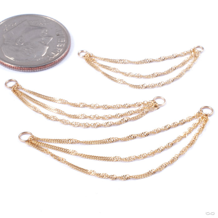 Triple Diamond-cut Singapore Chain in Gold from Hialeah in various lengths