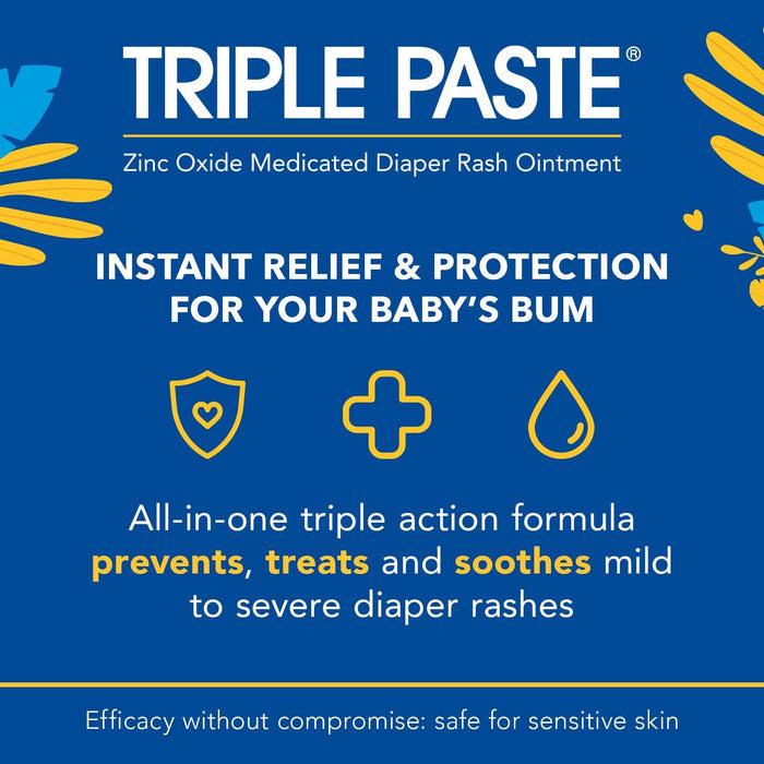 Triple Paste Diaper Rash Cream, Hypoallergenic Medicated Ointment for Babies, 16 oz (Packaging May Vary)