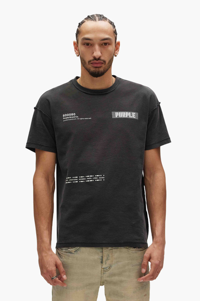 Triple Purple Tee short sleeve 100% cotton relaxed fit with Purple Brand logo lettering