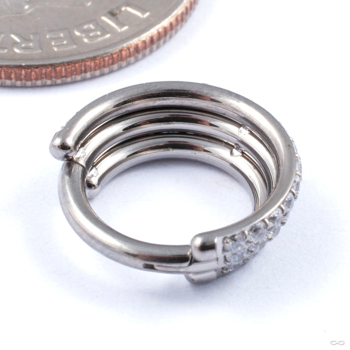 Triple Stacked Gem Clicker in Titanium from Diablo Organics back view