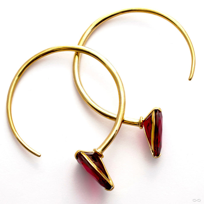 Tsabit Hoop with Red CZs from Diablo Organics