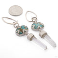 Turquoise and Quartz Dangles in Silver from Diablo Organics