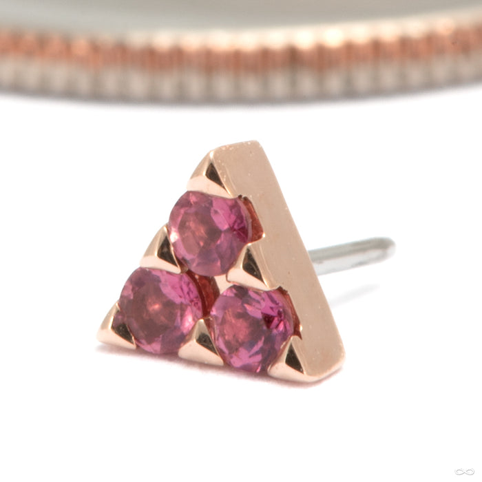 Ursa Minor Press-fit End in 14k Rose Gold with Pink Tourmaline from Tether Jewelry
