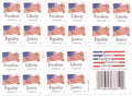 USPS Forever Stamps "Four Flags" Booklet of 20 Stamps