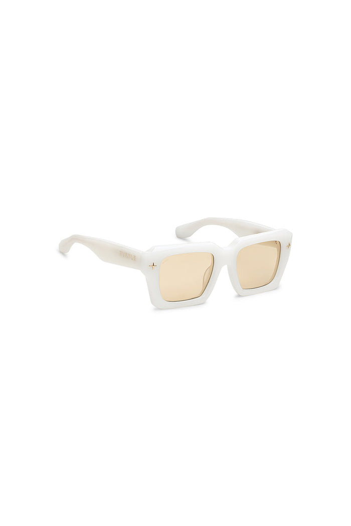 Skye oversized square sunglasses with light brown tinted TRX lenses and acetate frame.