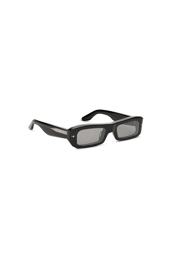 Mercer sunglasses, rectangular 100% acetate frame, smoke gray tinted TRX lenses, OS variant.