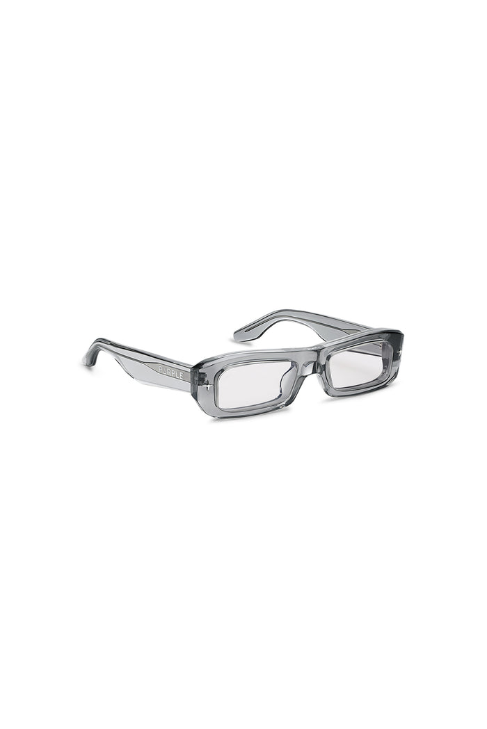 V002 Mercer sunglasses with semi-transparent acetate frame and light silver tinted lenses.