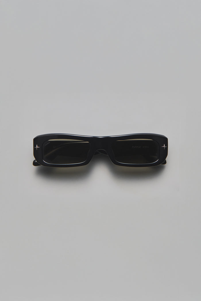 Mercer rectangular sunglasses with smoke gray tinted TRX lenses and acetate frame.