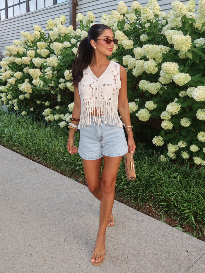 Vada Fringe Crochet Top - Stitch And Feather