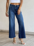 Vada Wide Leg Jeans in Dark Denim - Stitch And Feather
