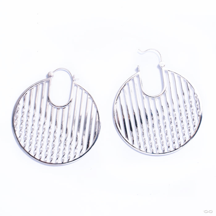 Vanish Hoop Earrings from Tawapa in silver-plated white brass