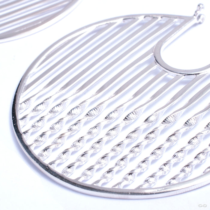 Vanish Hoop Earrings from Tawapa in silver-plated white brass
