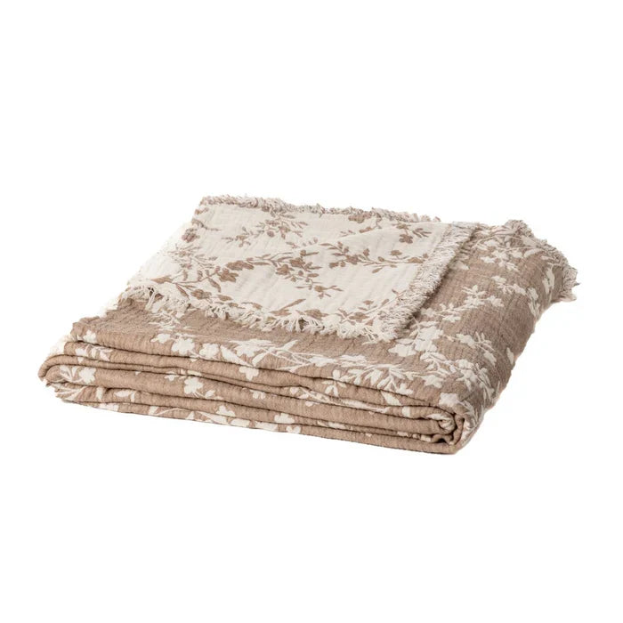 Vegan Coffee Flowered Throw