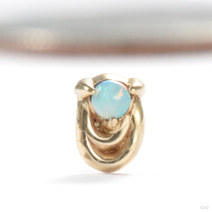Veiled Press-fit End in Gold from Sacred Symbols with white opal