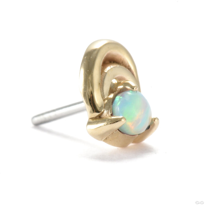Veiled Press-fit End in Gold from Sacred Symbols with white opal