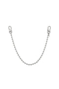 Wallet Ball Chain silver-tone with snap hook and split ring for securing wallets.