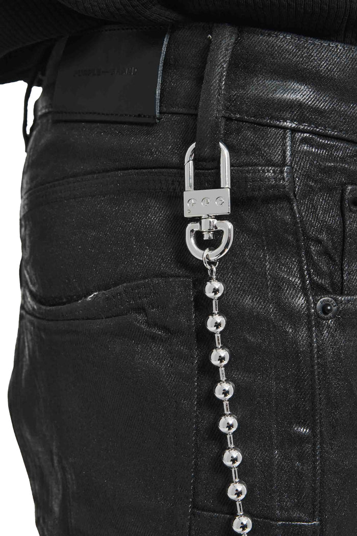 Silver-tone Wallet Ball Chain with snap hook and split ring, OS size.