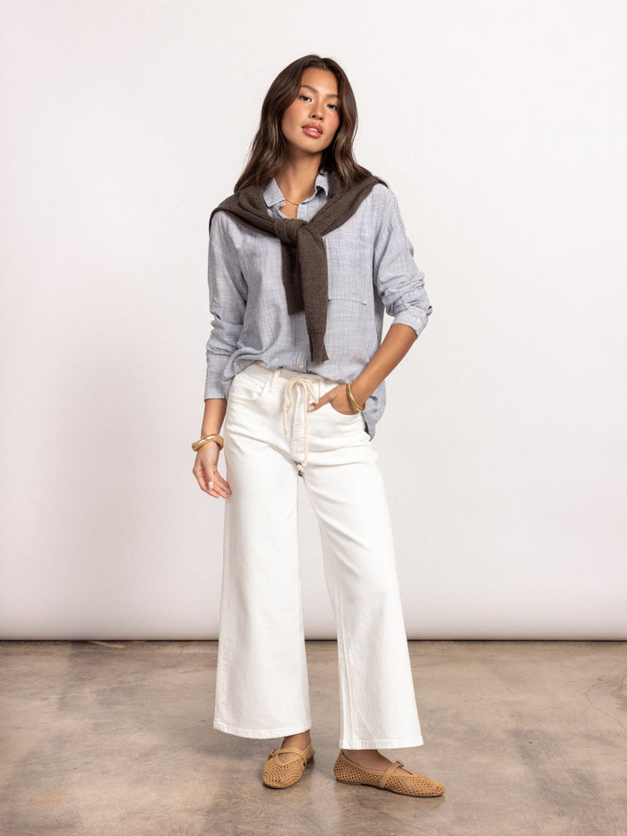 Wandering Wide Leg Jeans in White - Stitch And Feather