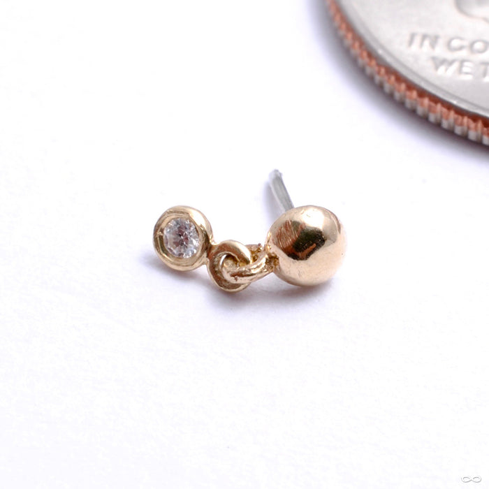Warmer Press-fit End in Gold from Pupil Hall in yellow gold with diamond