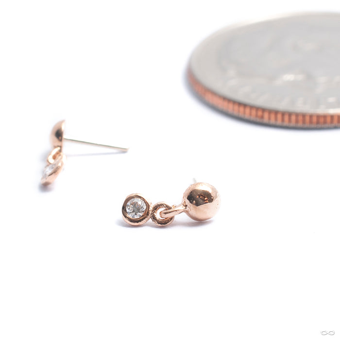 Warmer Press-fit End in Gold from Pupil Hall in rose gold with diamond