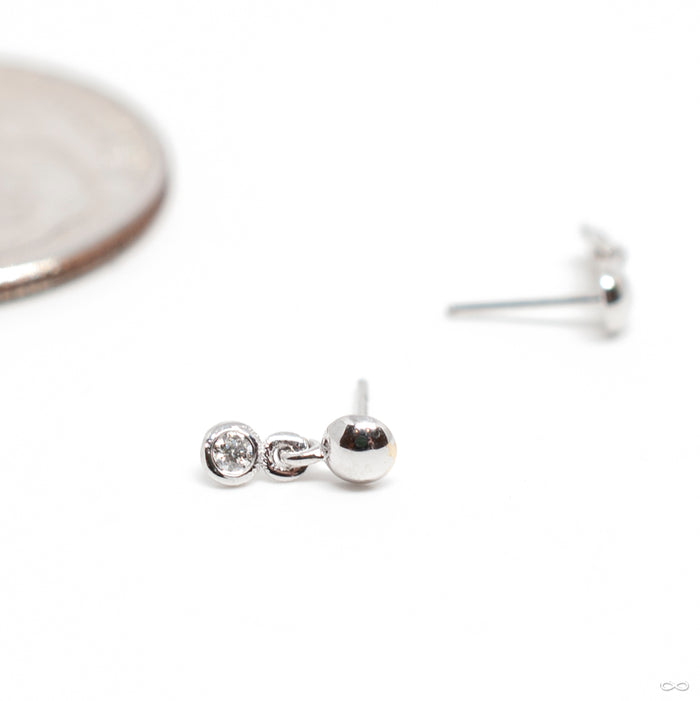 Warmer Press-fit End in Gold from Pupil Hall in white gold with diamond