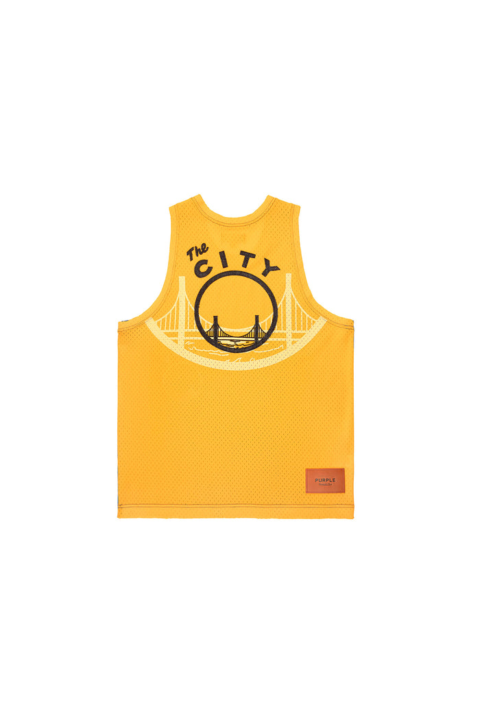 Warriors Mesh Jersey in oversized fit featuring embroidered graphics and heavyweight sport mesh.