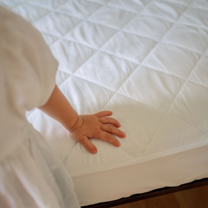 Waterproof Quilted Organic Cotton Toddler Mattress Pad (For Crib Size Mattresses)