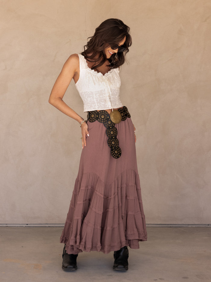 Western Circle Belt in Black - Stitch And Feather