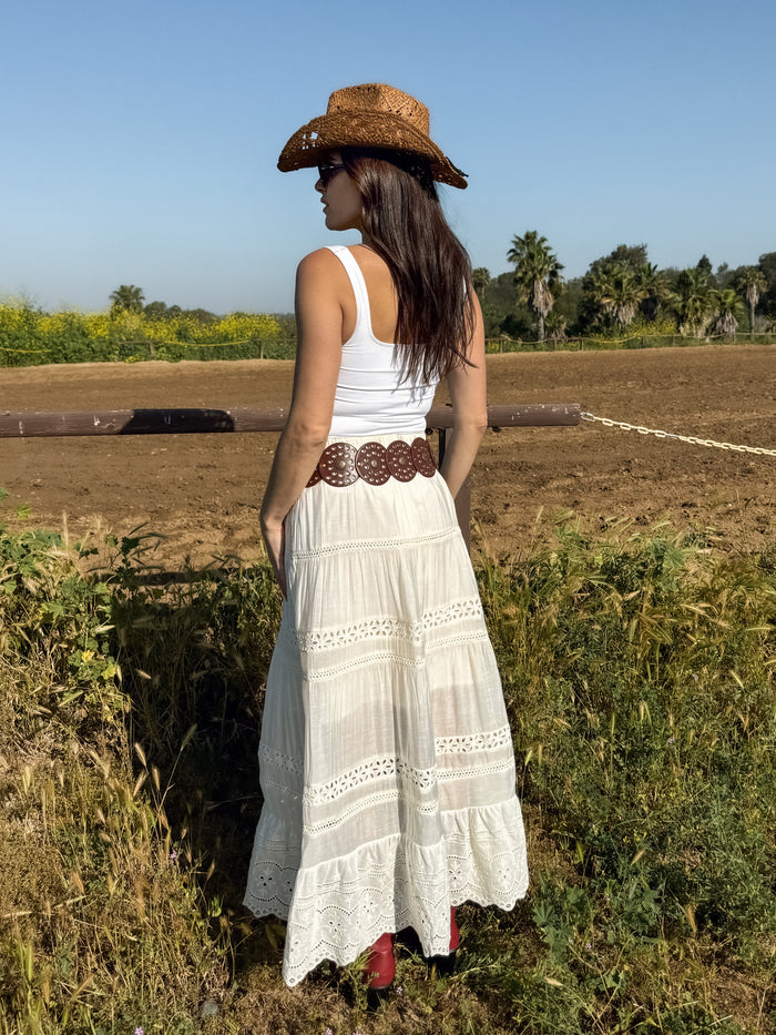 Western Circle Belt in Brown - Stitch And Feather